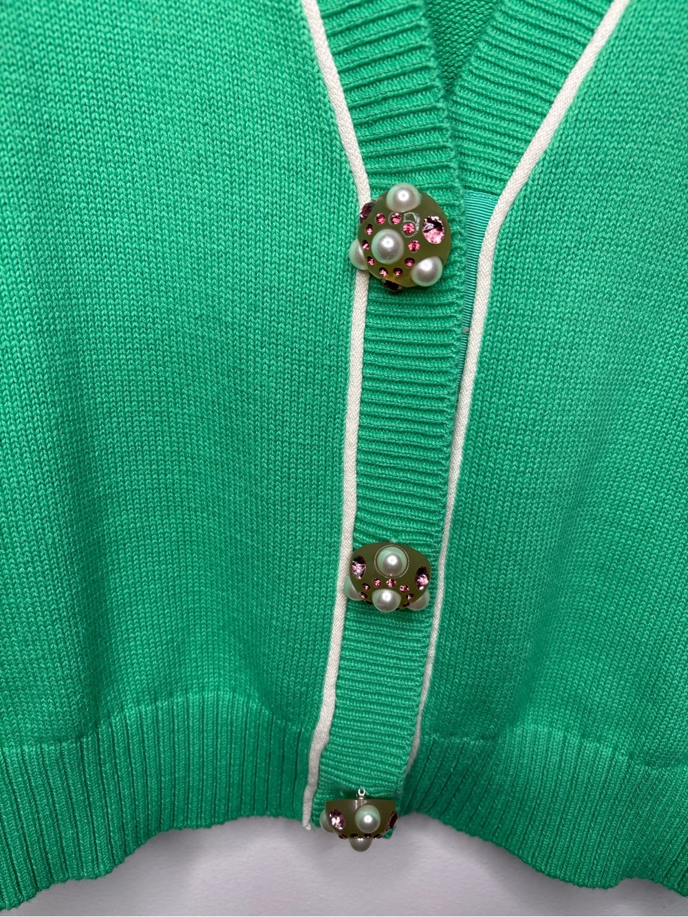 Cabi Wallis Cropped Cardigan Julep Green - Picture 6 of 13